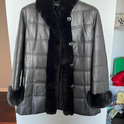 Leather and Sheared Mink Jacket