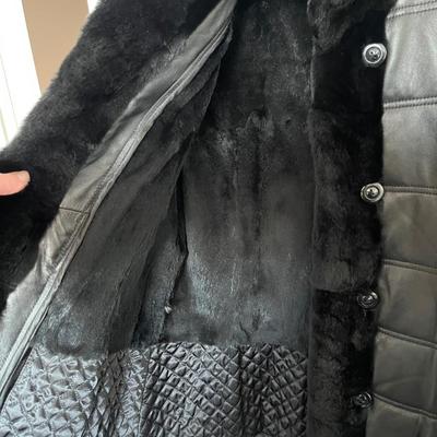 Leather and Sheared Mink Jacket
