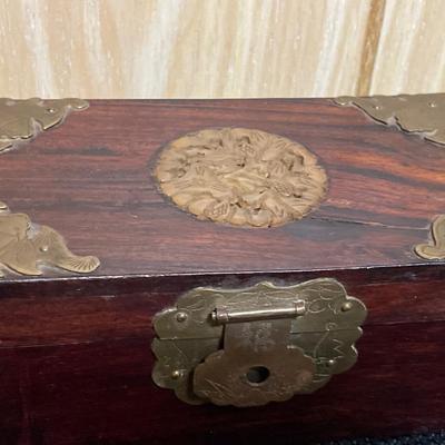 Misc coins, wood box and pocket watch