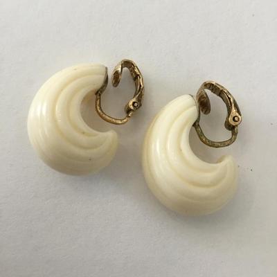 Vintage Lucite tape clip on earrings