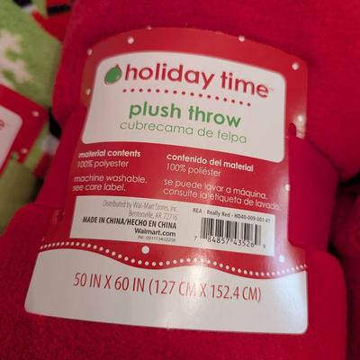 New Holiday Time Plush Throws