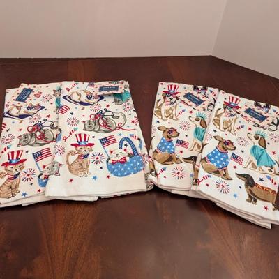 New Fourth Of July Cats & Dogs Kitchen Towels