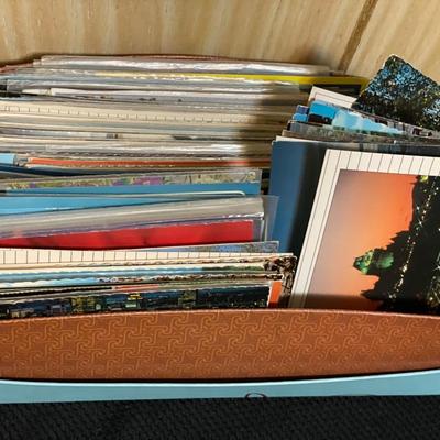 Box full of used post cards