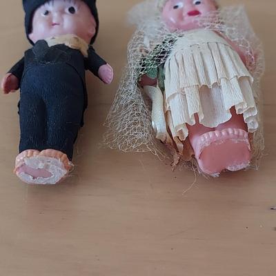 Vintage Celluloid Wedding Cake Toppers (B2-BBL)