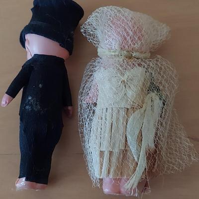 Vintage Celluloid Wedding Cake Toppers (B2-BBL)