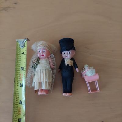 Vintage Celluloid Wedding Cake Toppers (B2-BBL)