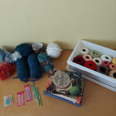 Needlecraft Books w/ Crochet and Embroidery Supplies (B2-BBL)