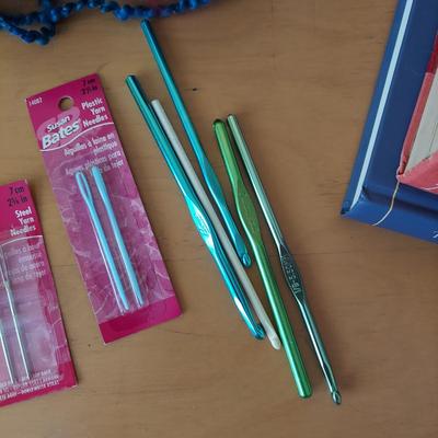 Needlecraft Books w/ Crochet and Embroidery Supplies (B2-BBL)