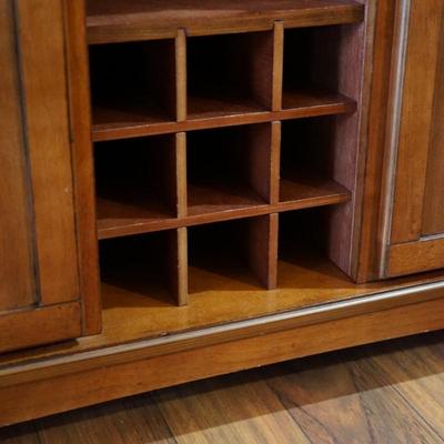 COUNTRY STYLE COMPLIMENTARY WINE CABINET SHELVES, DRAWERS, CENTER SHELF