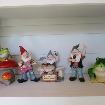The Rolling Gnomes & Frog Garden Figures Approx 6" Tall