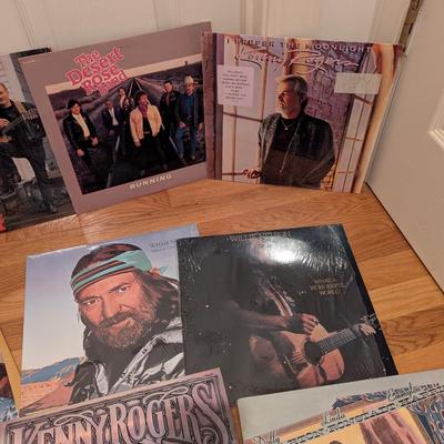 Assortment Of Records Various Artists Kenny Rogers Willie Nelson