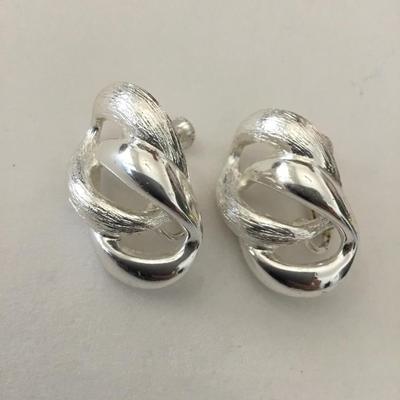 Vintage Napier Silver-tone screw back earrings