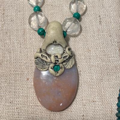Pearl & Beaded Necklaces w/ Copper Cuff (K-SS)