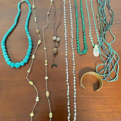 Pearl & Beaded Necklaces w/ Copper Cuff (K-SS)