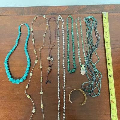 Pearl & Beaded Necklaces w/ Copper Cuff (K-SS)