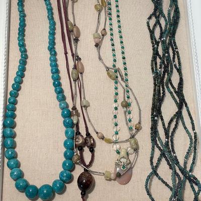 Pearl & Beaded Necklaces w/ Copper Cuff (K-SS)