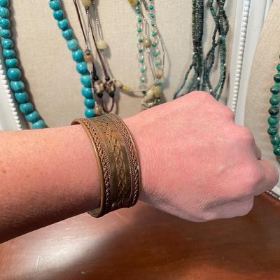Pearl & Beaded Necklaces w/ Copper Cuff (K-SS)