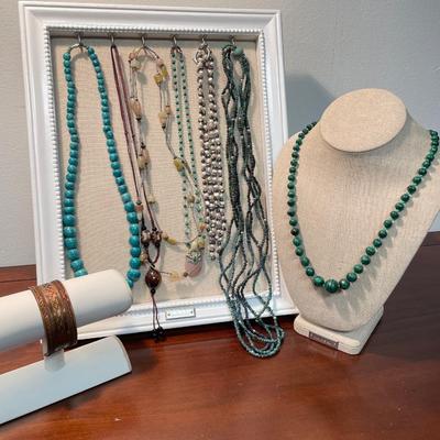 Pearl & Beaded Necklaces w/ Copper Cuff (K-SS)