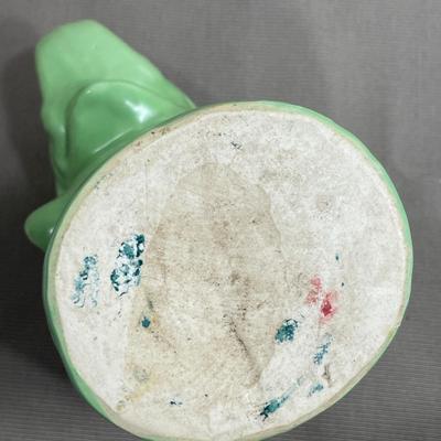 Vintage Green Pottery Elephant Planter