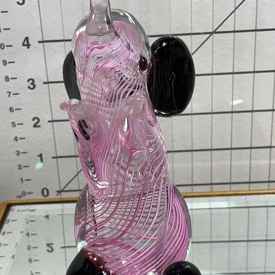 Vintage Murano Pink Swirl Glass Elephant