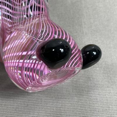 Vintage Murano Pink Swirl Glass Elephant