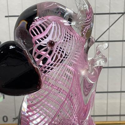 Vintage Murano Pink Swirl Glass Elephant