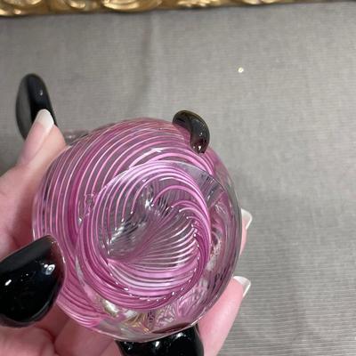 Vintage Murano Pink Swirl Glass Elephant
