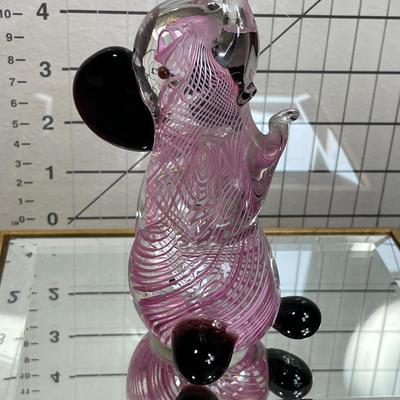 Vintage Murano Pink Swirl Glass Elephant