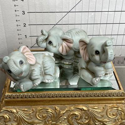 3 piece Vintage HOMCO Baby Elephant Set