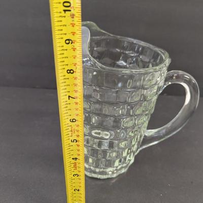 Fostoria American Pressed Glass Cube Pattern Pitcher With Ice Lip #19