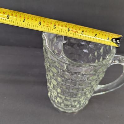 Fostoria American Pressed Glass Cube Pattern Pitcher With Ice Lip #19