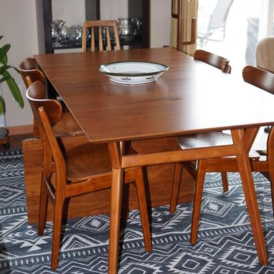 109" by 73" (9 ft by 6ft) SOUTHWEST STYLE GEOMETRIC PERFORMANCE WOVEN RUG MAT DARK GREY AND WHITE