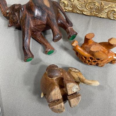 Set of 3 Handmade some Hand carved Elephants