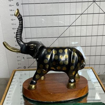 2 Vintage Brass Elephants Engraved and more