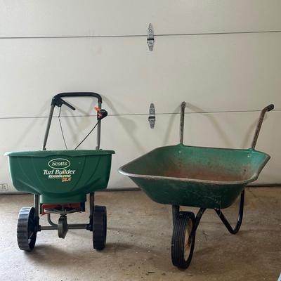 LOT 2G: Scott’s Turf Builder Edgeguard Spreader & Wheelbarrow