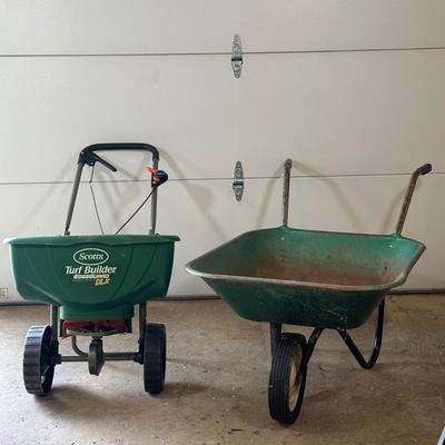 LOT 2G: Scott’s Turf Builder Edgeguard Spreader & Wheelbarrow