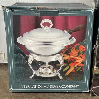 LOT 11G: Silver Plates Casserole Dish, Chafing Dish & Oblong Baker