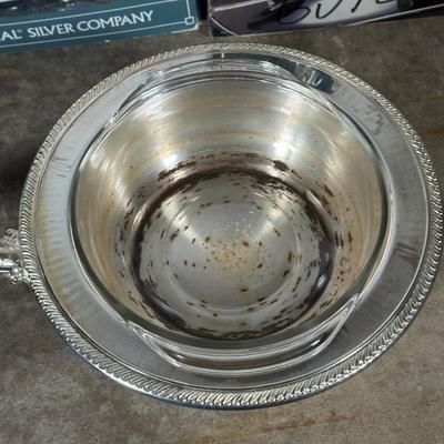 LOT 11G: Silver Plates Casserole Dish, Chafing Dish & Oblong Baker