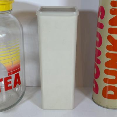 LOT 17D: Tupperware Collection w/ Dunkin Thermos & More