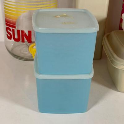 LOT 17D: Tupperware Collection w/ Dunkin Thermos & More