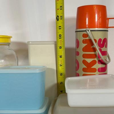 LOT 17D: Tupperware Collection w/ Dunkin Thermos & More