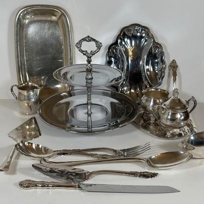 LOT 18D: Stainless Steel/Silver plate Decor, Flatware & More