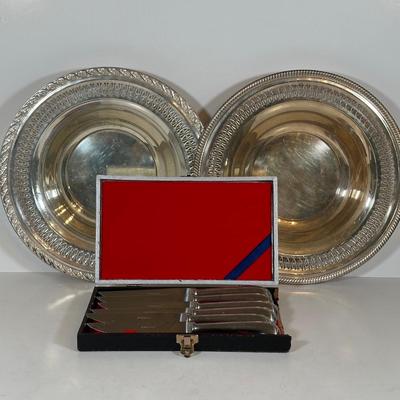 LOT 18D: Stainless Steel/Silver plate Decor, Flatware & More