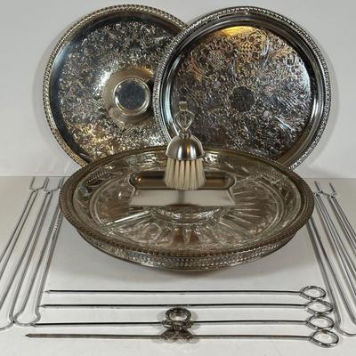 LOT 18D: Stainless Steel/Silver plate Decor, Flatware & More