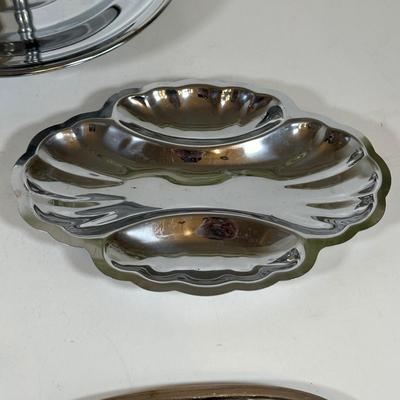 LOT 18D: Stainless Steel/Silver plate Decor, Flatware & More