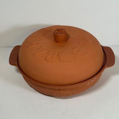 LOT 19D: Terracotta Apple Baker, Egg Serving Plate & More