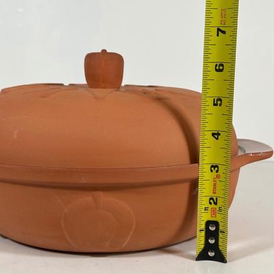 LOT 19D: Terracotta Apple Baker, Egg Serving Plate & More