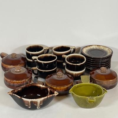 LOT 20D: Vintage Pfaltzgraff Brown Drip Stoneware Dishes & More