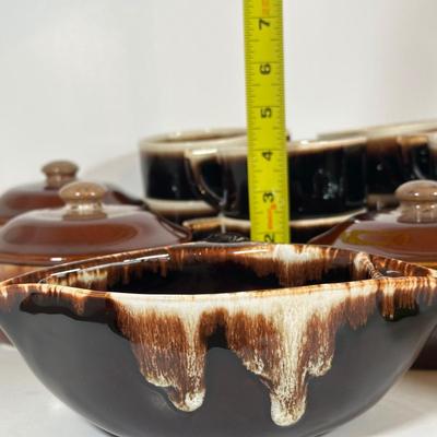LOT 20D: Vintage Pfaltzgraff Brown Drip Stoneware Dishes & More