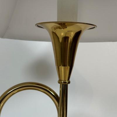 LOT 22D: Vintage Brass French Horn Table Lamp